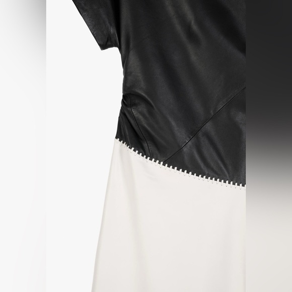 ZARA GENUINE LEATHER ASYMMETRIC DRESS LIMITED EDITION SZ XS - Picture 11 of 13